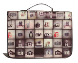 Camera print Unisex Leather Style Satchel Bag School Messenger Cross Shoulder Bag