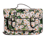 Daisy print Unisex Leather Style Satchel Bag School Messenger Cross Shoulder Bag